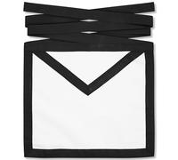 Masonic Funeral White Apron | Premium Canvas Fabric with Black Ribbon - Handcrafted Traditional Regalia 14 Inches X 16 Inches