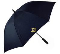 Masonic Gold With G Design Navy Blue Golf Umbrella Parasol