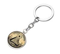 Masonic Keychain Mayan Pyramid Regalia American One Eye Open Glass Time Gem Key Ring Holder Metal Key Chain Sleutelhanger