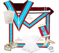 Masonic Mark Degree WM Past Masters Lambskin Leather Apron Full Value Pack w/X-Large Gloves