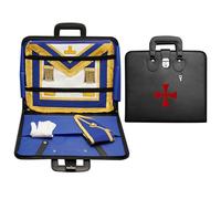 Masonic Regalia Apron & Chain Collar Case - The Knight of Cross Order of Malta Regalia Bag | Soft Handle, Lock, Inner Pockets | Imitation Leather Travel Case / Storage Bag | Hand Emb - Provincial