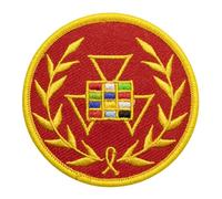 Masonic Royal Arch Past Grand High Priest Round Patch, Machine Embroidered - Iron-On Back - Freemason Regalia Patches & Emblems