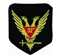 Masonic Scottish Rite 32 Degree Wings Up Patch, Machine Embroidered - Iron-On Back - Freemason Regalia Patches & Emblems
