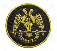 Masonic Scottish Rite 32nd Degree Wings Down Patch, Machine Embroidered - Iron-On Back - Freemason Regalia Patches & Emblems