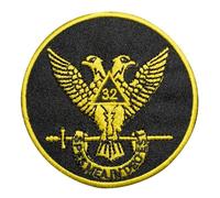 Masonic Scottish Rite 32nd Degree Wings Up Patch, Machine Embroidered - Iron-On Back - Freemason Regalia Patches & Emblems