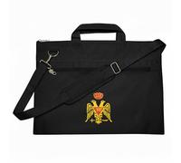 Masonic Scottish Rite 33rd Degree Crown Double Eagle Wings Down Tote Bag Gold Printed, Lightweight with Hand & Shoulder Carry, Black, L