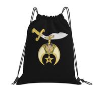 Masonic Shriner Split Unisex String Backpack Waterproof Drawstring Bag Large Pe Bag For Swim Yoga Football