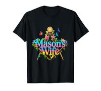Masonic_symbol with"A Mason's_Wife with_flowers"S&C T-Shirt