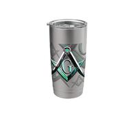 Masonic_Symbol with Artistic Masonic Logo_Style MM S&C Stainless Steel Insulated Tumbler