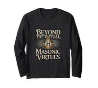 Masonic_symbol with"beyond the_rituals, masonic_virtues"S&C Long Sleeve T-Shirt