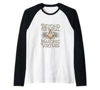 Masonic_symbol with"beyond the_rituals, masonic_virtues"S&C Raglan Baseball Tee