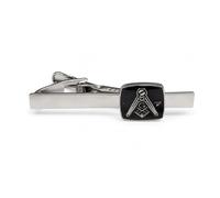 Masonic Tie Bar for Men - Onyx Art TB52 Premium Black Masonic ‘G’ Tie Clip, Symbolic Metal Tie Bar for Formal Shirts, Neckties & Freemasonry Enthusiasts