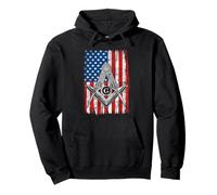 Masonic USA American Flag Square & Compass Freemason Pullover Hoodie