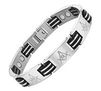 MasonicMan Mens Masonic Bracelet Freemasonry Gift Idea For Masons Size Adjustable