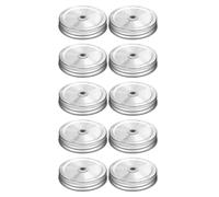 Masonn Jar Drink Lids - Robust Sealing Design, Versatile Straw Holder, Portable Efficient Liquid Guard | Secure Silicone Ring for Professional Drinkware Component Garden Social Event Hardware