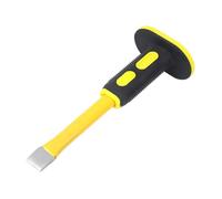 Masonry Chisel with Hand Protection - Carbon Steel Flat Tool for Stone Scaling, Mortar Carving & Rock Shaping- 10 inch