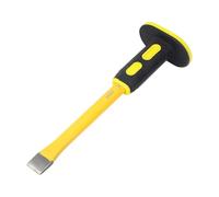 Masonry Chisel with Hand Protection - Carbon Steel Flat Tool for Stone Scaling, Mortar Carving & Rock Shaping- 12 inch