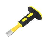 Masonry Chisel with Hand Protection - Carbon Steel Flat Tool for Stone Scaling, Rock & Mortar Carving- 8 inch
