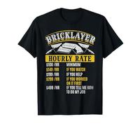 Masonry Construction Worker Funny Bricklayer Hourly Rate T-Shirt