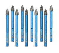Masonry Drill Bit BRSCHNITT 1/4"*10pcs Carbide Tips Concrete Drill Bit Set for Pots Bottles Ceramic Tile Glass Brick Ceramic Triangle Shank