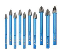 Masonry Drill Bit BRSCHNITT 3/16",1/4"*4,5/16"*2,3/8"*2,1/2"Carbide Tips Concrete Drill Bit Set for Pots Bottles Ceramic Tile Glass Brick Ceramic Triangle Shank