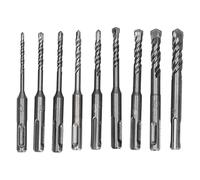 Masonry Drill Bit Set, Carbide Tip Rotary Hammer Drill Bits for Brick Concrete Rock, YG8C Tungsten Carbide Tip with Double Grooves, 9 - Piece Drill Bit Set with Storage Box for Con (110mm)