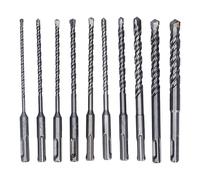 Masonry Drill Bit Set with Carbide Tip, Rotary Hammer Drill Bits for Concrete, 10 - Piece 4-14mm Diameter, 160mm Long with Storage Box for Masonry Stone Brick Drilling