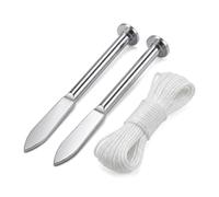 Masonry Line Pins Bricklayer Alignment Tool with 5m String, 2 Pack | Steel Construction, Non-Slip Enlarged Head, Carpentry Aid, 5.83 in / 14.8 cm, Accurate Levelling