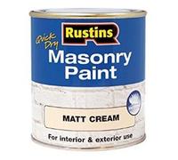 RUSTINS Masonry Paint, Cream, 500 ml (Pack of 1)