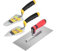 Masonry Tool Set, with Comfortable Soft Grip Handles, 3piece/10x28cm, Masonry Trowel Set, Bricklaying Hand Tools, Sturdy and Versatile, for Repair, Landscape, Floor, Building, Stucco, Filling