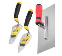 Masonry Tools, 3.94x11.02 inches 3 Pieces Trowel Set for Repair Landscape Floor Building, Bricklaying Supplies with Soft Grip Handle and Sturdy Design, Construction Hand Tools for Stucco Filling