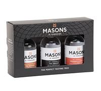 Masons of Yorkshire Gin Gift Set | 3 x 5cl Miniatures | 42% ABV | The Original, Tea Edition & Orange & Lime Leaf | Small Batch London Dry Gin | Award-Winning Yorkshire Craft Gin Gift for Him & Her