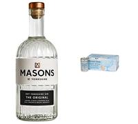 Masons of Yorkshire Original Gin, 42% Alcohol - 70cl Bottle & Fever-Tree Refreshingly Light Indian Tonic Water 8 x 150ml (Pack of 3, Total 24 cans)
