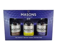 Masons of Yorkshire Vodka Gift Set | 3 x 5cl Miniatures | 40% ABV | Classic, Citrus & Espresso | Multi Award-Winning Small Batch English Vodka | Tasting Set & Gift for Him & Her