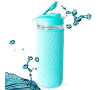 Masontops 3 PC Mason Jar Water Bottle Set - 1 X 16 oz Regular Mouth Jar - 1 Turquoise Insulator Sleeve - 1 Turquoise Drinking Lid