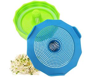 Masontops Bean Screen Plastic Mason Jar Sprouting Lids for Wide Mouth Mason Jars - Grow Bean Sprouts, Alfalfa, Salad Sprouts and More - 2 Pack