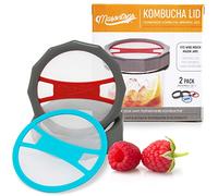 Masontops Kombucha Lid - Home Brewing Mason Jar Supplies - Live Organic Kombucha Making Starter Kit - Scoby Not Included 2-Pack