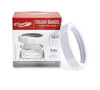 Masontops Tough Band - Wide Mouth Mason Jar Screw Bands - Quality Plastic Replacement Ring Seals & Jar Covers