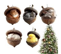 Masoog Christmas Tree Decoration, Acrylic Festive 2D Flat Pendant, Cute Animal Ornaments as Pendants, for Friends, Living Room, Window Decoration in the House