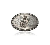 MASOP Western Belt Buckles for Women Men Boys Country Cowboy Cowgirl Horse Belts, Oval - Horse Rider, S