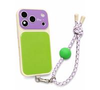 MASORCHID Vibrant Contrast Color Dopamine Acrylic Phone Case for iPhone 17/16/15/14/13 Pro Max, Summer Vibe Color-Block Glossy Cover (15PRO,Light green+Lanyard)