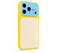 MASORCHID Vibrant Contrast Color Dopamine Acrylic Phone Case for iPhone 17/16/15/14/13 Pro Max, Summer Vibe Color-Block Glossy Cover (16 PRO,Yellow)