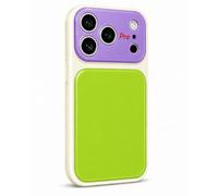 MASORCHID Vibrant Contrast Color Dopamine Acrylic Phone Case for iPhone 17/16/15/14/13 Pro Max, Summer Vibe Color-Block Glossy Cover (14 PRO MAX,Light green)