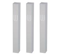 MASORET 3* Aluminum Mezuzah Case - White Matte Tone Modern Design 5" 12cm Hebrew Parchment Scroll Case