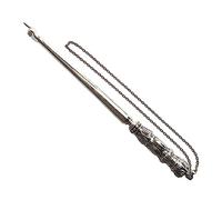 Masoret - Modern Yad Torah Nickel Pointer: fine and Elegant Hand Carved Handle with Pointed Extended Finger; Protects Jewish Israeli Scrolls, 9"