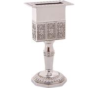 MASORET Nickel Havdalah Candle Holder 5.6 Inches Octagon Havdalah Candle Holder, Elegant Jewish Hanukkah Candleholder Stand
