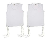 MASORET Set: Pair of Kosher Tzitzit Undershirt, 100% Cotton Fabric Comfortable Quality, Sweat Free T-Shirt Tzitzis Vest, White, XL