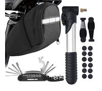 MASPODER Bike Tool Kit, Bike Saddle bag with Bike Pump Puncture Repair Kit Multi Tool Set Accessories for Cycling Bicycle MTB Mountain Road Bike (Basic Plus 01)
