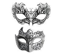 Masque Costume | 2X Masquerade Blindfold Face Covers | Glittering Masquerade Masques Set, Cosplay Accessories for Halloween Carnival