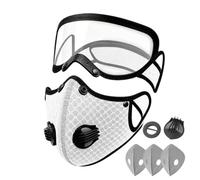 Masque for Dust - Carbon Filter Face Cover with Adjustable Goggles, Dust Protection Masque for Mowing Lawn Construction Sanding and Woodworking Industry
